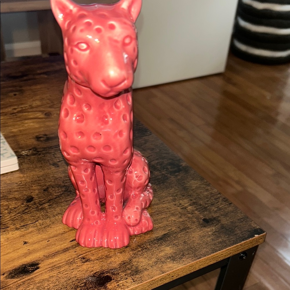 Ceramic Leopard Figurine in pink